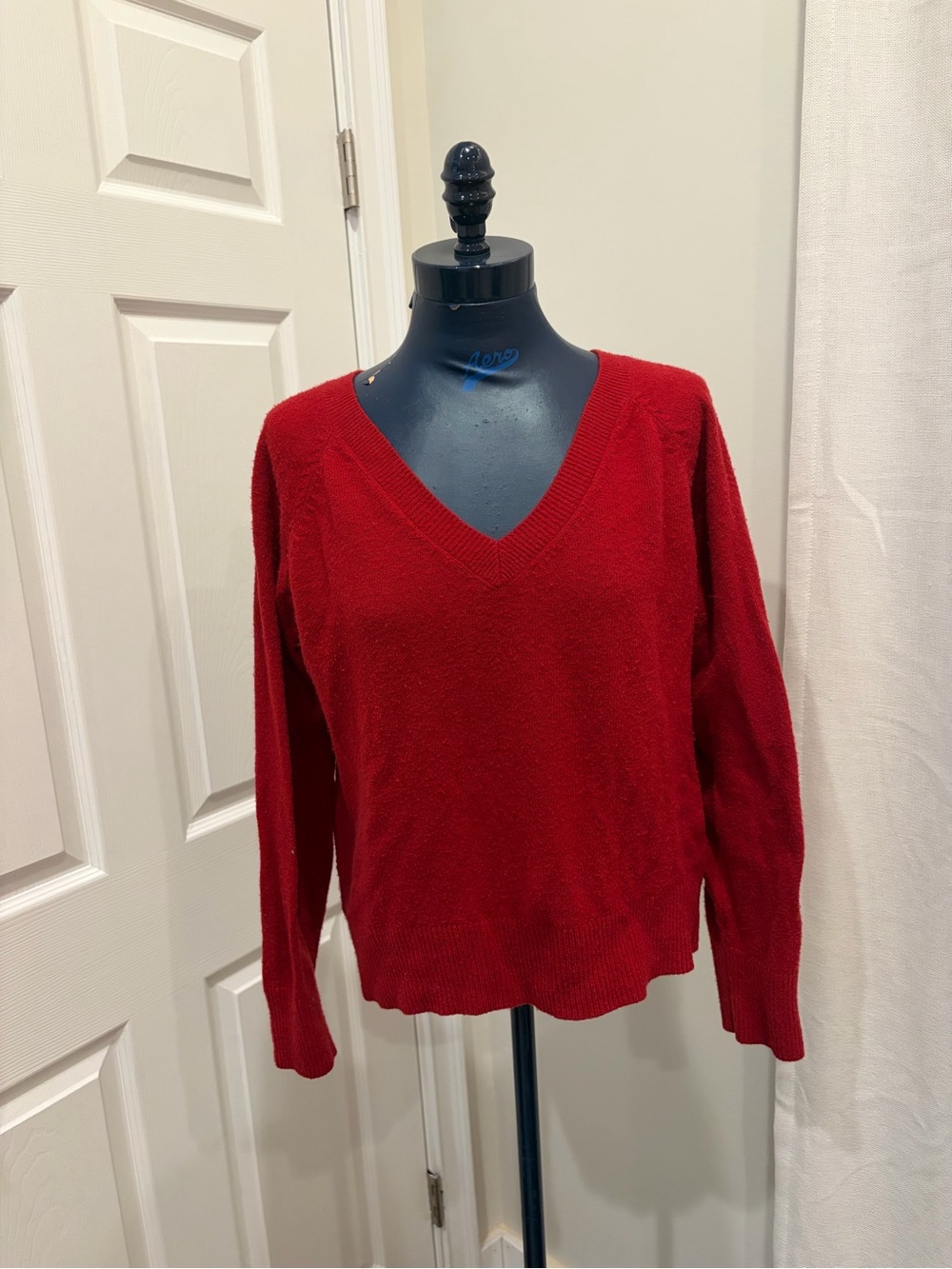 Women's Red V-Neck Sweater